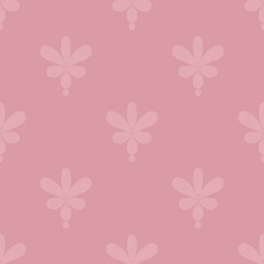 Modern Pink Minimalist Floral Seamless Pattern