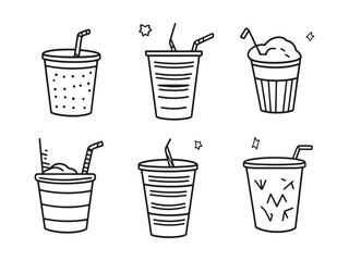 Party Paper Cups line art icon design for parties