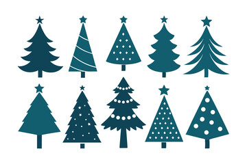Fototapeta premium White Background Christmas Tree Illustrations