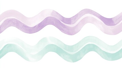 Delicate, pastel-toned wavy watercolor stripes