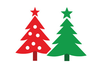 Fototapeta premium White Background Christmas Tree Illustrations