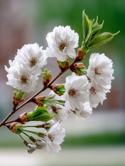 Obraz premium white cherry blossom