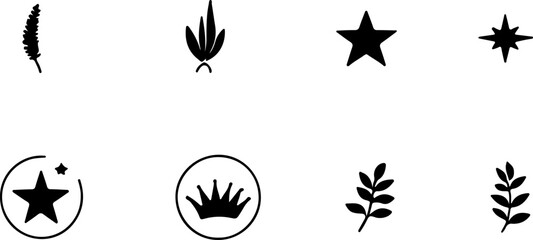 Black and White Vector Icons Set