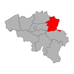 Limburg of Belgium map symbol, travel web flat concept icon vector illustration .