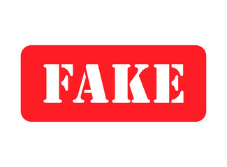 Fake stamp symbol, label sticker sign button, text banner vector illustration .