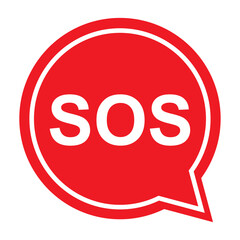 SOS help icon, safety support alert flat design, save vector illustration .