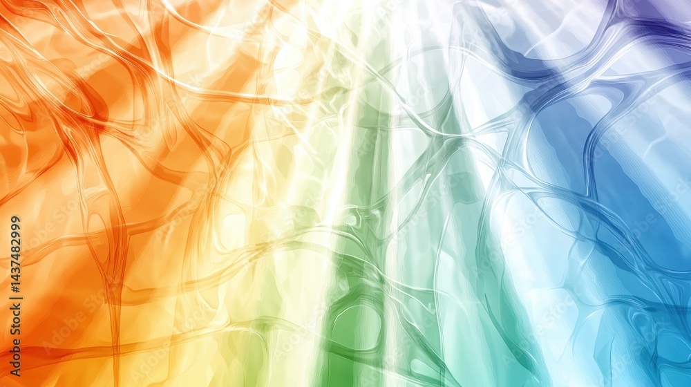 Poster Hazy rainbow spectrum in abstract background with soft edges and color flow