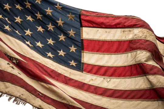 The USA flag, a patriotic symbol of freedom with its red and white stripes and blue field of stars, is displayed on an old wooden background, evoking a sense of national heritage
