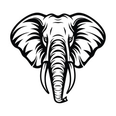 Fototapeta premium Majestic Elephant Bold Black and White Design, Isolated, Elegant