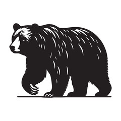 Smooth-contour bear silhouette vector ideal for seamless integration – bear silhouette – bear vector – bear illustration – silhouette of bear

