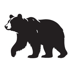 Sleek-profile bear silhouette vector ideal for digital and print media – bear silhouette – bear vector – bear illustration – silhouette of bear

