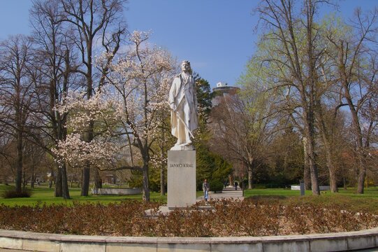 Sculpture of Janko Kral, Slovak poet, in a park in Bratislava