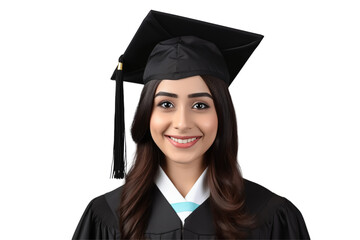 Smiling Indian Female Student on a Transparent background  – PNG Transparent Background for Educational & Marketing Projects. PNG cut out. Isolated image.