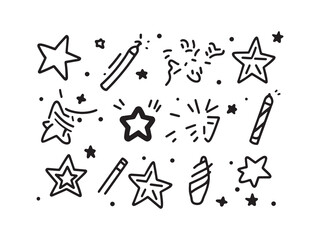 Party Star Confetti line art icon celebration design inspiration