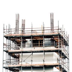 Dark construction image of multistory building under construction