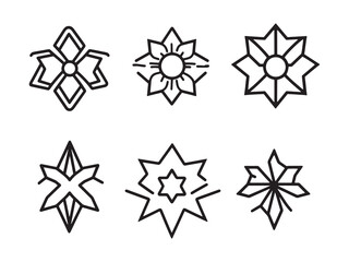 Party Star line art icon festive night illustration