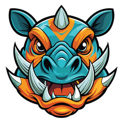 Fototapeta premium Angry boar head mascot illustration