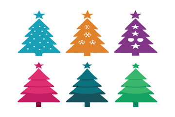 Obraz premium Classic Christmas Tree Icons For Decorations