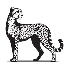 Sleek-profile cheetah silhouette vector perfect for modern logos – cheetah silhouette – cheetah vector – cheetah illustration – silhouette of cheetah

