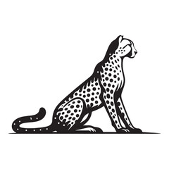 High-contrast cheetah silhouette vector perfect for visibility – cheetah silhouette – cheetah vector – cheetah illustration – silhouette of cheetah

