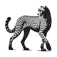 Elegant cheetah silhouette vector tailored for upscale brand identities – cheetah silhouette – cheetah vector – cheetah illustration – silhouette of cheetah

