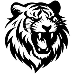 Tiger roar silhouette