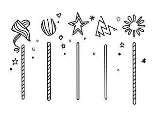 Colorful seamless vector pattern design with business icons, map symbols, and festive firework art