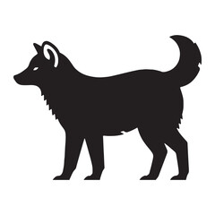 Simplified dhole silhouette vector ideal for straightforward logo concepts – dhole silhouette – dhole vector – dhole illustration – silhouette of dhole

