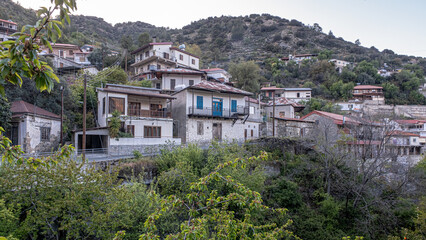 Moutoullas, a small mountain village at an elevation of 800 meters, located on the slopes of Marathasa Valley in the Troodos Mountains, near Kalopanayiotis Village in Nicosia District, Cyprus