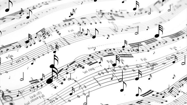 Musical Notes Sheet Music Melody Rhythm Composition Harmony Tempo Black White Keys Treble Clef Bass Clef Staff