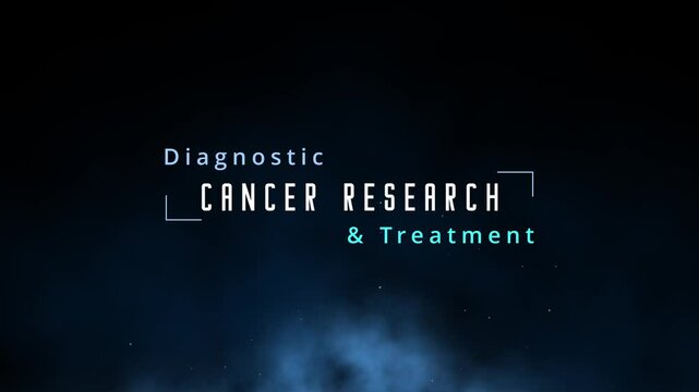 Oncology research animation and cancer research animation word cloud shows diagnostic and treatment of cancer like colonoscopy, immunotherapy and chemotherapy to fight carcinoms or metastasis leukemia