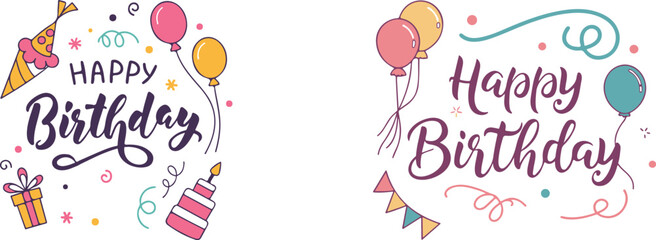 Happy birthday typography design.