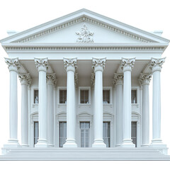 Elegant white classic building design illustration