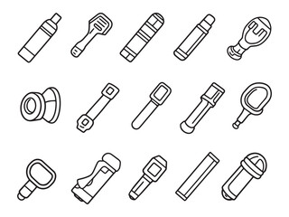 A seamless vector pattern design with hand-drawn beauty tools like a nail polish bottle and pencil sketch