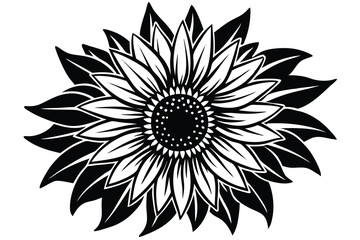 Vector silhouette of a sunflower.