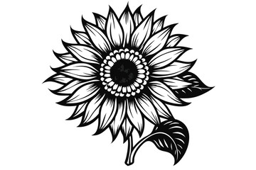 Vector silhouette of a sunflower.