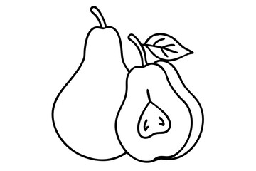 Pear Illustration for Fresh Fruit Art, Organic Produce Sketch, Sweet Pear Drawing