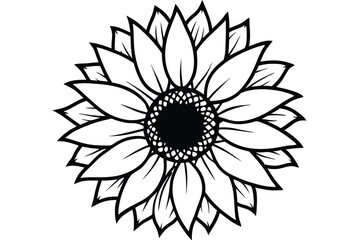 Vector silhouette of a sunflower.