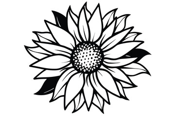 Vector silhouette of a sunflower.