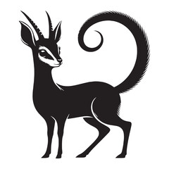 Crisp dik-dik silhouette vector designed for clean digital compositions – dik-dik silhouette – dik-dik vector – dik-dik illustration – silhouette of dik-dik

