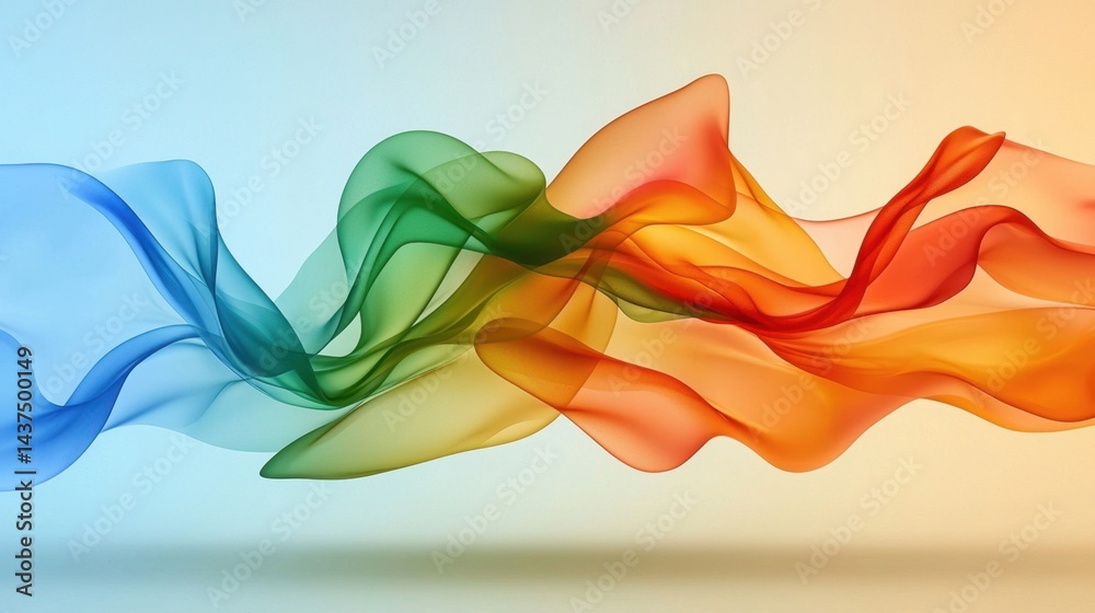 Poster vivid rainbow color flow in abstract design with soft transitions