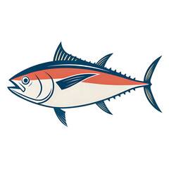Fototapeta premium Tuna Fish flat icon, Tuna Fish vector illustration in flat style. Seafood product design. 