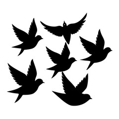 vector silhouette of a bird silhouette vector illustration on white background design.