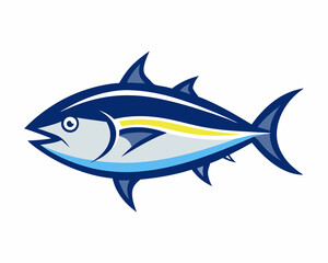 Obraz premium Tuna Fish flat icon, Tuna Fish vector illustration in flat style. Seafood product design. 