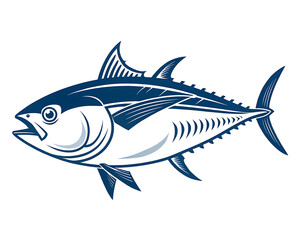Obraz premium Tuna Fish flat icon, Tuna Fish vector illustration in flat style. Seafood product design. 