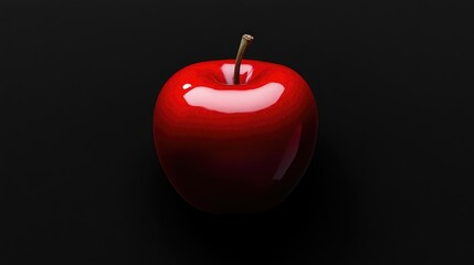 Obraz premium Single vibrant red apple, studio shot