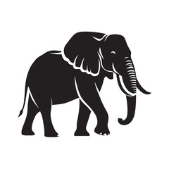 Fototapeta premium Monolithic elephant silhouette crafted for bold brand recognition – elephant silhouette – elephant vector – elephant illustration – silhouette of elephant