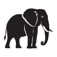 Obraz premium Classic elephant silhouette ideal for timeless graphic work – elephant silhouette – elephant vector – elephant illustration – silhouette of elephant