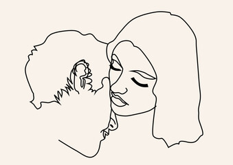 vector draw of a couple expressing love and tenderness