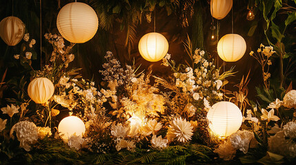 A surreal blessing in marriage moment with glowing lamp